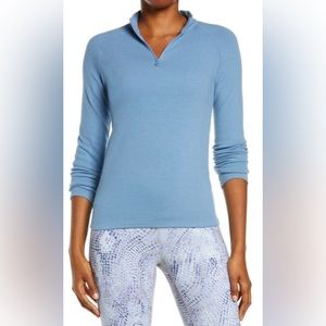 Zella Blue Cozy Tech Performance Quarter Zip Pullover Size Medium (8-10)…